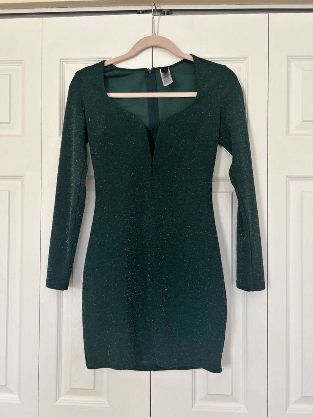 Windsor Emerald Green Long Sleeve Sparkle Bodycon Dress